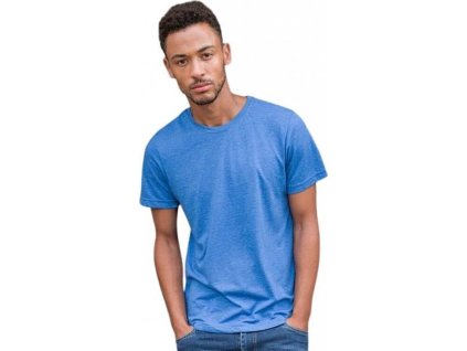 Moderní měkké směsové tričko Just Ts (Velikost S, Barva černá melír)