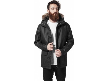 Odolná zimní parka s odnímatelnou kapucí z umělé kožešiny Urban Classics (Barva černá, Velikost L)