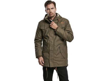 Pánská zateplená parka s kožíškem a kapucí Urban Classics (Barva antracitová, Velikost 3XL)