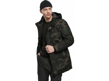 Kamuflážová zimní parka se síťovou strukturou Urban Classics