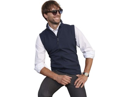 Měkká větruodolná softshellová pánská vesta (Velikost S, Barva černá - černá)