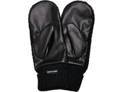 Rukavice Sherpa z imitace kůže a s kožíškem (Barva černá, Velikost L/XL)