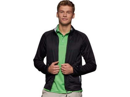 Sportovní slim fit mikina z elastického fleecu (Barva černá - stříbrná, Velikost 3XL)