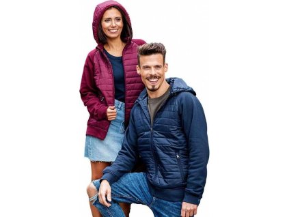 Prošívaná unisex mikina Miners Mate se zipem (Velikost XS, Barva červená vínová)