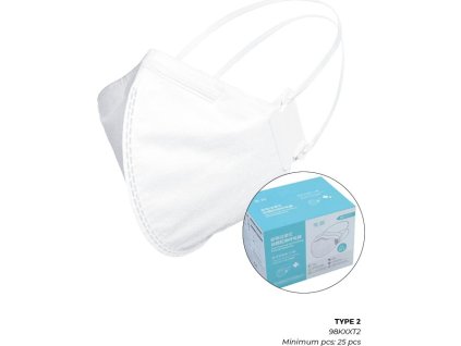 Více vrstvá filtrační polomaska z vysoce prodyšného materiálu, celá balení (Velikost Typ 2)