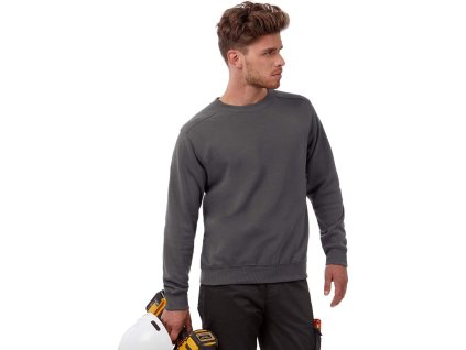 Pracovní unisex mikina BC Hero přes hlavu 80 % česaná bavlna (Barva černá, Velikost 3XL)