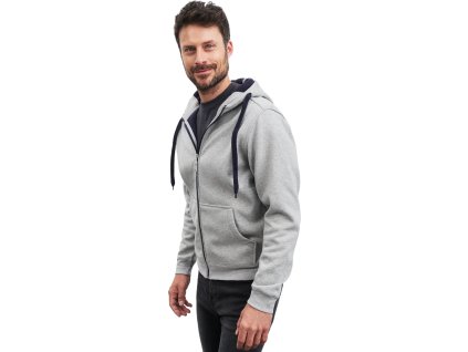 Pánská oboustranná mikina James and Nicholson se zvýšeným límcem 380 g/m (Barva modrá azurová - modrá námořní, Velikost 3XL)