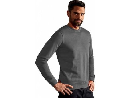 Bavlněná pánská mikina přes hlavu Promodoro 320 g/m (Barva šedá popelavá melír, Velikost 3XL)