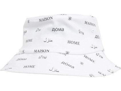 Plátěný klobouček s nápisy "doma" (Barva červená, Velikost one size)