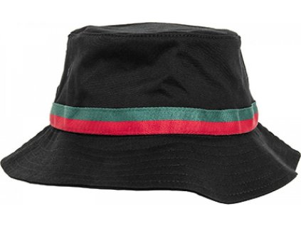 Pružný bavlněný klobouček s proužky s příměsí elastanu (Velikost one size, Barva černá - červená - zelená)