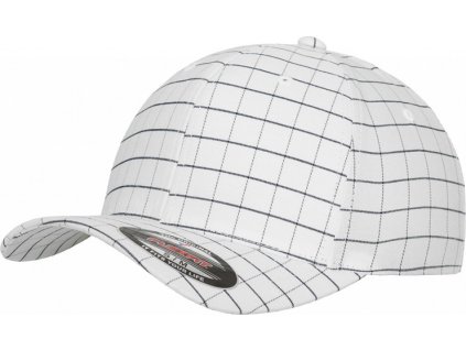 Kostkovaná kšiltovka Flexfit ve sportovním stylu (Velikost L/XL, Barva bílá - tmavá modrá námořní)