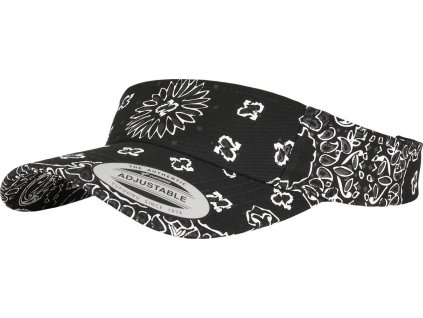 Prohnutý kšilt Flexfit s bandana vzorem a gumovým páskem (Barva black, Velikost univerzální)
