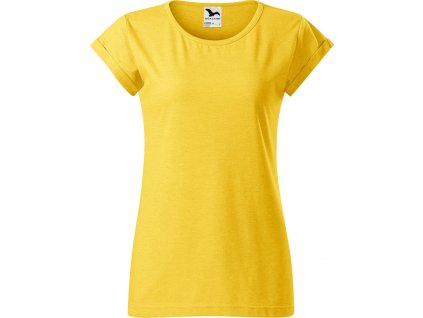 Dámské směsové tričko Fusion Malfini 65 % polyester, 35 % bavlny (2. jakost) (Barva modrý melír, Velikost XS)