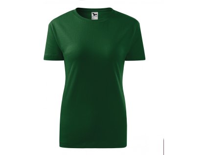 Lehké dámské tričko v projmutém střihu Classic Malfini (2. jakost) (Barva lahvově zelená, Velikost XS)