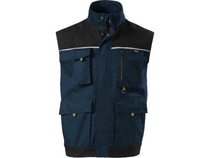 Pánská pracovní vesta Ranger retroreflexními prvky (Velikost S, Barva modrá námořní)