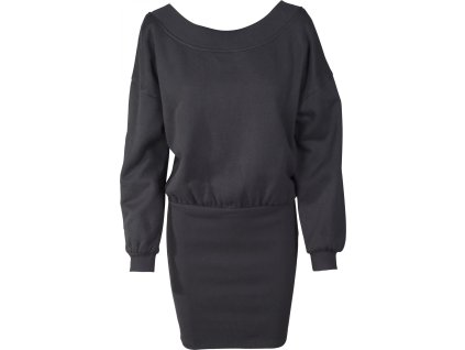 Mikinové šaty Urban Classics odhalující ramena (Barva černá, Velikost 3XL)