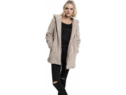Dámská kožíšková zimní Sherpa parka (Barva černá, Velikost L)