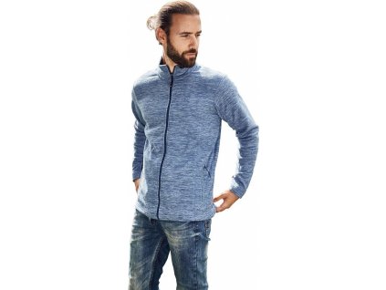 Pánská fleecová bunda s trendy prolínajícím se efektem (Velikost S, Barva modrá námořní)