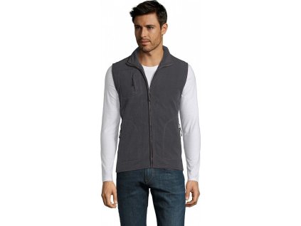 Unisex norská fleecová vesta se třemi kapsami na zip (Barva černá, Velikost 3XL)