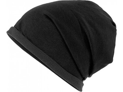 Fleecová elastická beanie čepice (Barva černá)