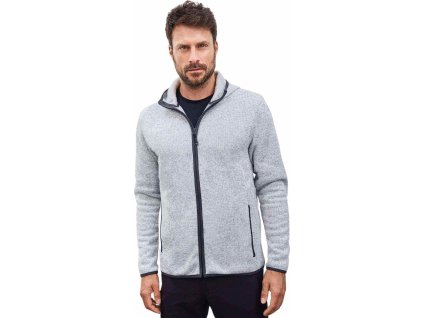 Hladká hřejivá fleecová bunda s kontrastními švy (Barva modrá azurová, Velikost 3XL)