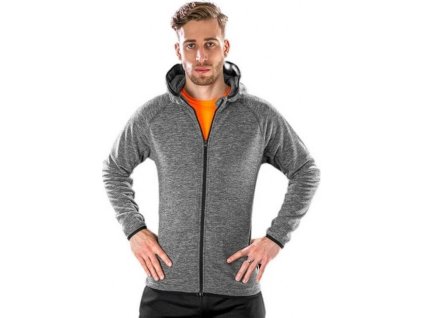 Prodyšná mikrofleecová pánská bunda s dvojitou kapucí (Barva šedá, Velikost 3XL)