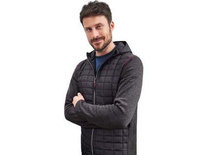 Odolná pánská pletená hybridní bunda (Barva Grey Melange-Anthracite Melange, Velikost 3XL)