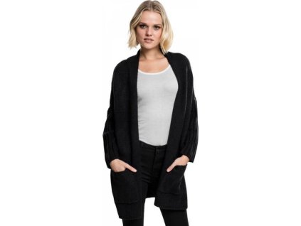 Dámský oversize kardigan Urban Classics pro volný pohyb (Barva černá - černá, Velikost L)