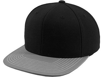 Prémiová snapback kšiltovka s příměsí vlny a reflexním kšiltem (Velikost one size, Barva černá - šedá)