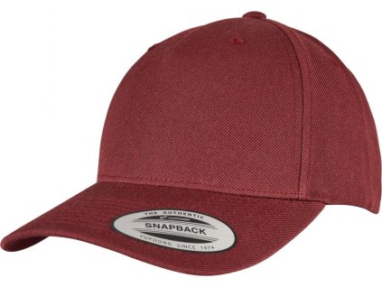 Prémiová 5 panelová snapback kšiltovka Flexfit Yupoong s příměsí vlny (Barva černá, Velikost one size)