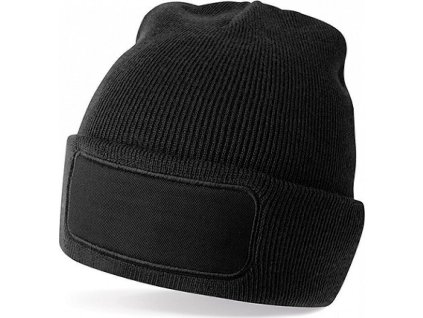 Ohrnovací čepice Beanie z recyklovaného materiálu s plochou na potisk (Barva černá)