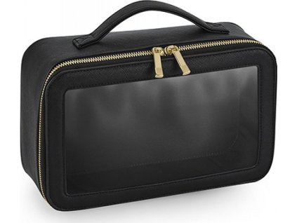 Toaletní taštička Boutique s měkkou podšívkou a průhledným víkem (Velikost 26 x 16 x 9 cm, Barva černá)