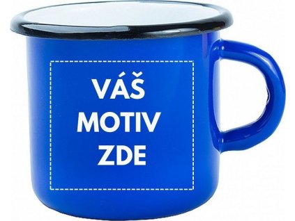 Modrý prémiový plecháček s černým lemem 360 ml AveTech