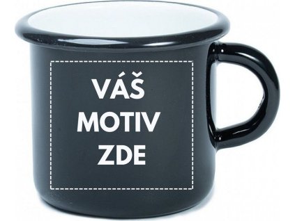 Černý prémiový plecháček s černým lemem 360 ml AveTech