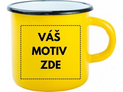 Žlutý plecháček s černým lemem 360 ml AveTech