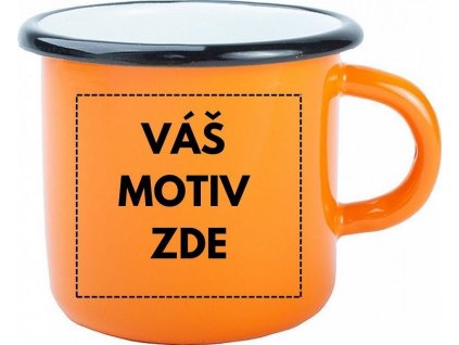 Oranžový plecháček s černým lemem 360 ml AveTech