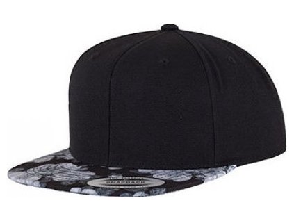 Roses Snapback Flexfit černá - šedá  (růže)
