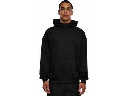 Oversize mikina se zvýšeným límcem a objemnou kapucí (Barva černá, Velikost 3XL)