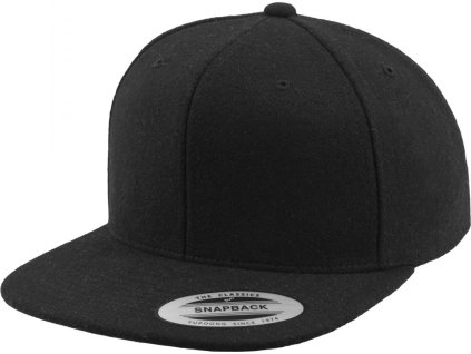 Vlněná čepice snapback Flexfit Melton s rovným kšiltem (Velikost one size, Barva šedá tmavá)