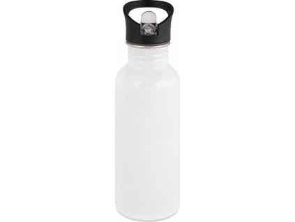 Bílá nerezová sportovní lahev na vodu 600 ml