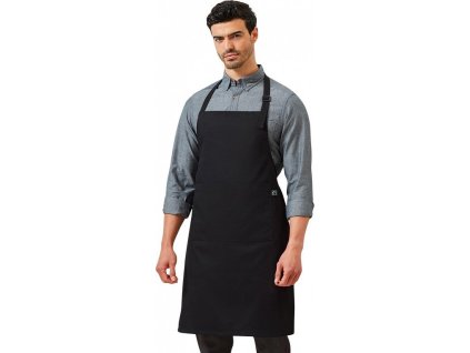 Pracovní zástěra s kapsou, certifikováno Fairtrade (Velikost 60 x 84 cm, Barva černá (ca. Pantone Black C))