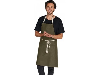 Trendy šňůrová zástěra Corsica s velkou přední kapsou (Barva černá)