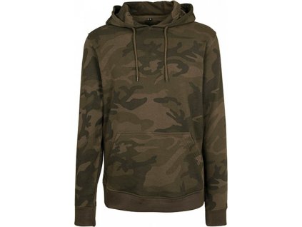 Pánská úzká maskáčová mikina s kapsou a kapucí (Velikost S, Barva tmavá kamufláž)