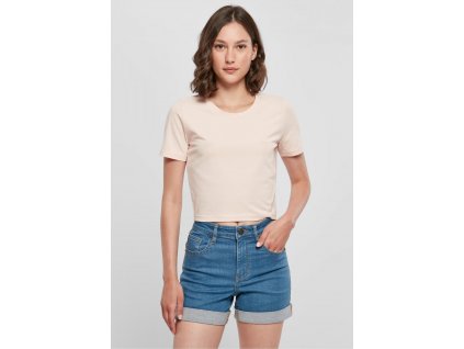 Dámské crop top tričko do pasu s příměsí elastanu