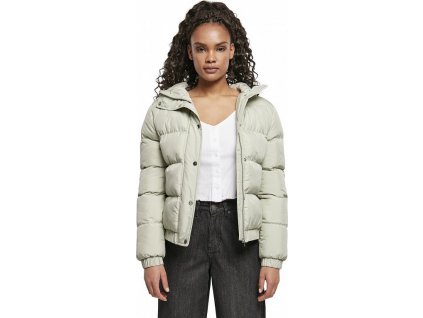 Krátká dámská zimní bunda Puffer Urban Classics, softsalvia vel. L