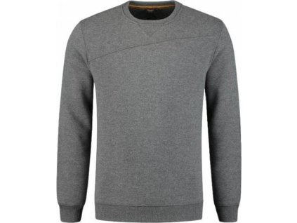Prémiový svetr z amerického fleecu s úpletovými manžetami, šedý melír, vel.XXL