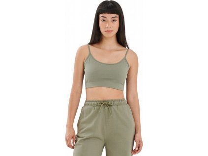 Dámské udržitelné fashion crop top tílko s dvojitou přední vrstvou