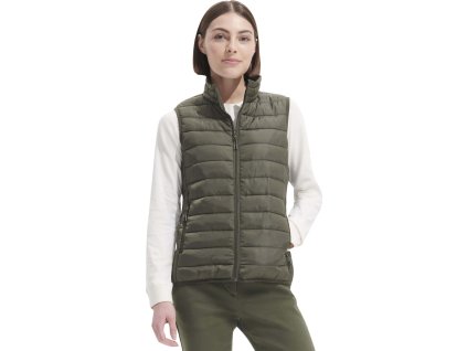 Dámská zateplená prošívaná vesta Stream Bodywarmer se stojáčkem (Barva zelená vojenská, Velikost L)
