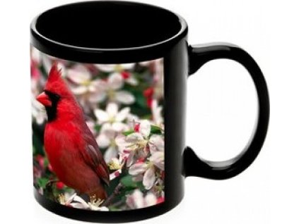 Černý hrnek s bílým oknem pro potisk AveTech