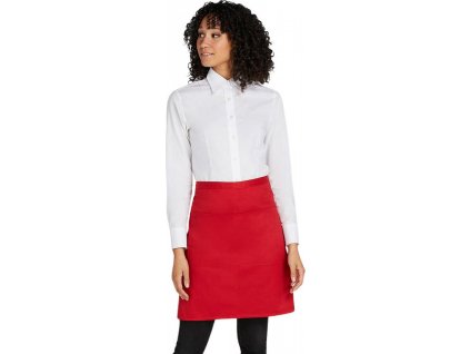 Krátká zástěra Brussels s kapsou se dvěmi přihrádkami (Barva bílá)